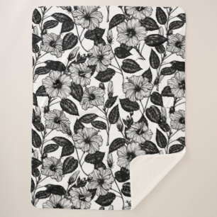 Couverture Sherpa Motif Hibiscus