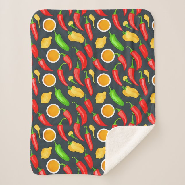Couverture Sherpa Motif Hot Chili Peppers (Devant)