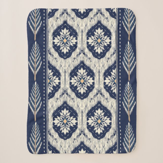 Couverture Sherpa Motif Ikat Floral Paisley (Devant)