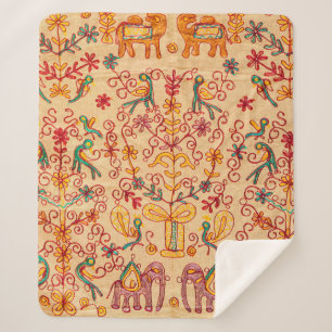 Couverture Sherpa Motif indien en tissu, tissu, inde, orné