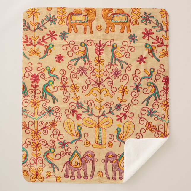 Couverture Sherpa Motif indien en tissu, tissu, inde, orné (Devant)