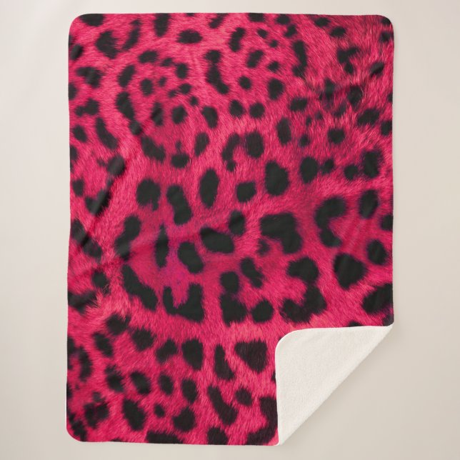 Couverture Sherpa Motif léopard (Devant)