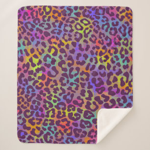 Couverture Sherpa Motif léopard. Répétition sans soudure animal ba