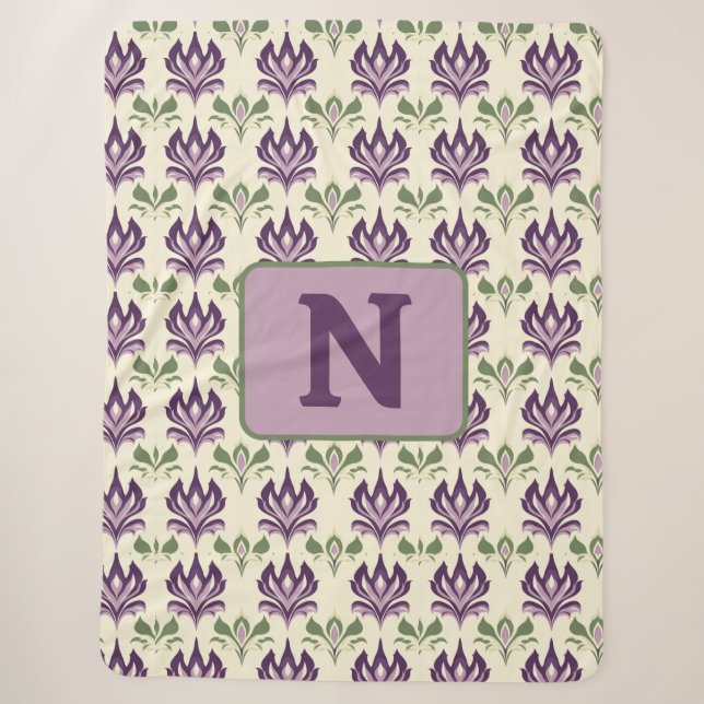 Couverture Sherpa Motif Lily Motif Ornemental (Devant)