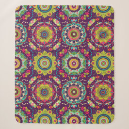 Couverture Sherpa Motif Mandala Rétro