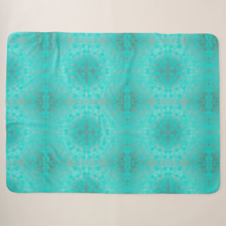 Couverture Sherpa motif marin bleu profond
