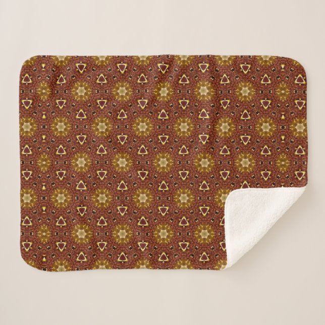 Couverture Sherpa Motif Masala Brown épicé (Devant (Horizontal))