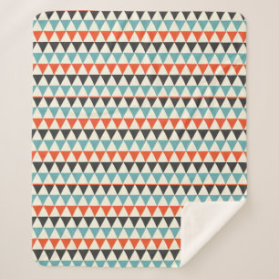 Couverture Sherpa Motif moderne de triangle de la rétro moitié du