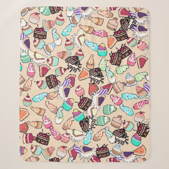 Couverture Sherpa Motif motif de caniche sans couture. Poignée b (Devant)