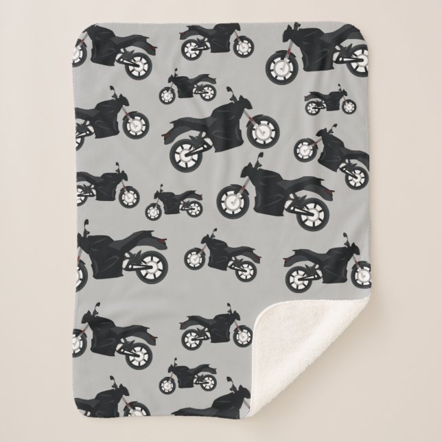 Couverture Sherpa Motif moto (Devant)
