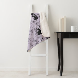 Couverture Sherpa Motif mystique de chat noir et papillon   Cuisine