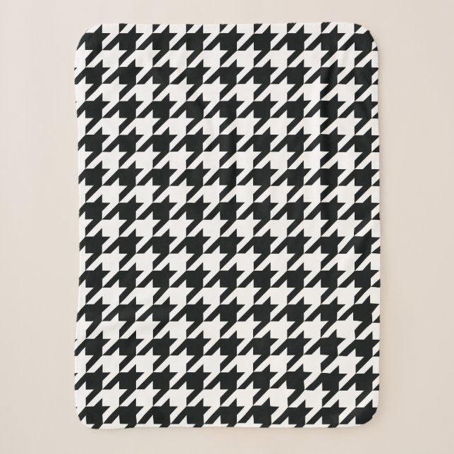 Couverture Sherpa Motif noir blanc de Houndstooth (Devant)