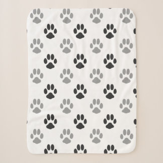 Couverture Sherpa Motif noir et blanc mignon d'empreintes de pattes