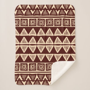 Couverture Sherpa Motif ornemental tribal rayé