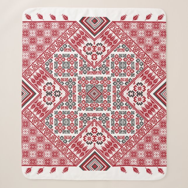 Couverture Sherpa Motif palestinien de broderie 2 (Devant)