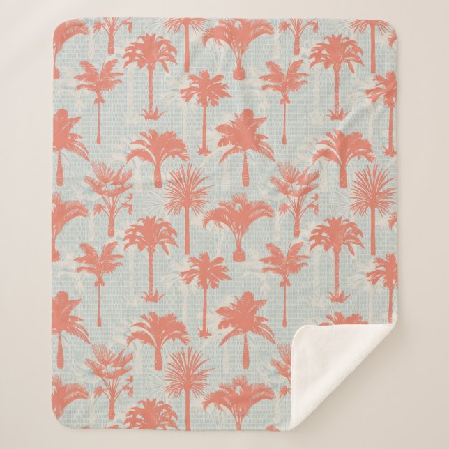 Couverture Sherpa Motif Pastel Palm Tree (Devant)