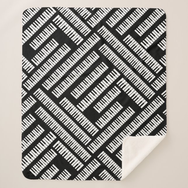 Couverture Sherpa Motif Piano Keys (Devant)