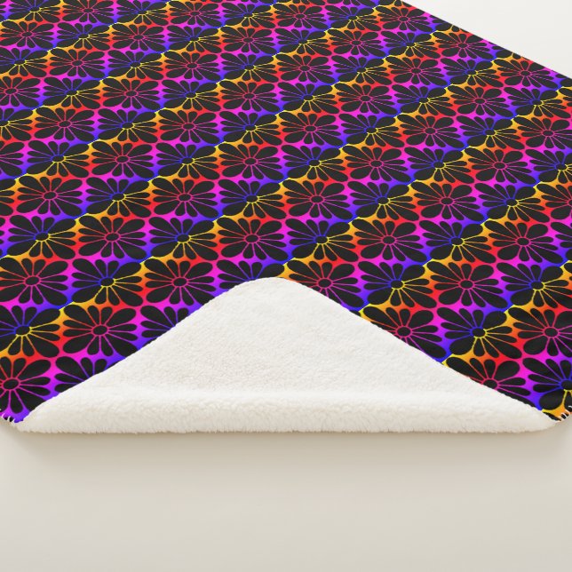 Couverture Sherpa Motif Rainbow Concho Flowers (3/4)