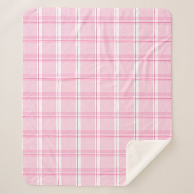 Couverture Sherpa Motif rose (Devant)
