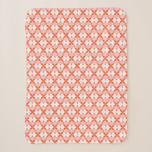 Couverture Sherpa Motif rose orange vibrant et ludique (Devant)