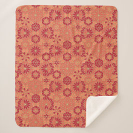 Couverture Sherpa Motif rouge et orange