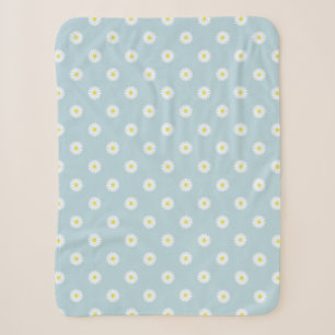 Couverture Sherpa Motif Rpt illustratif de marguerites sur bleu pâle