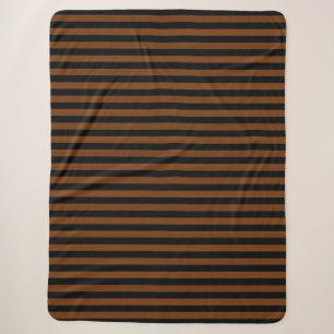 Couverture Sherpa Motif sans couture à rayures brunes noires