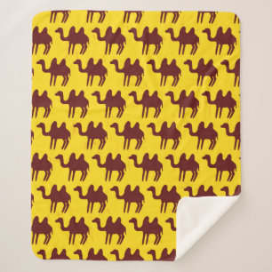 Couverture Sherpa Motif sans couture avec chameaux. 