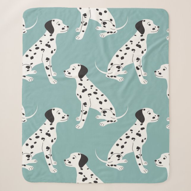 Couverture Sherpa Motif sans couture avec dalmate mignon (Devant)