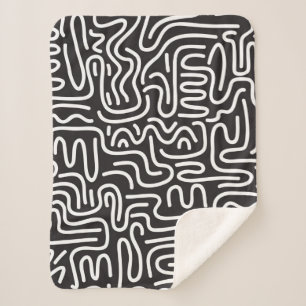 Couverture Sherpa Motif sans couture avec des lignes ondulées à dood