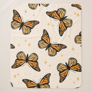Couverture Sherpa Motif sans couture avec papillons monarques. Conte