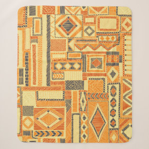 Couverture Sherpa Motif sans couture brodé Bohème