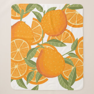 Couverture Sherpa Motif sans couture d'agrumes oranges jaunes fruits