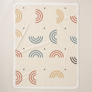 Couverture Sherpa Motif sans couture d'arche de Boho Rainbow
