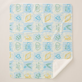 Couverture Sherpa Motif sans couture de style Amalfi décoratif
