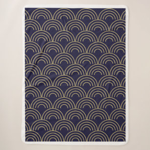 Couverture Sherpa Motif sans couture d'éventails Art Déco dorés