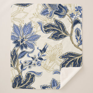 Couverture Sherpa Motif sans couture ethnique avec ornement indien.