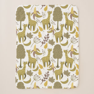 Couverture Sherpa Motif sans couture Giraffe jaune blanc arrière - p