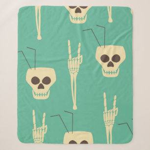 Couverture Sherpa Motif sans soucis pour la fête de l'enfer. Les crâ