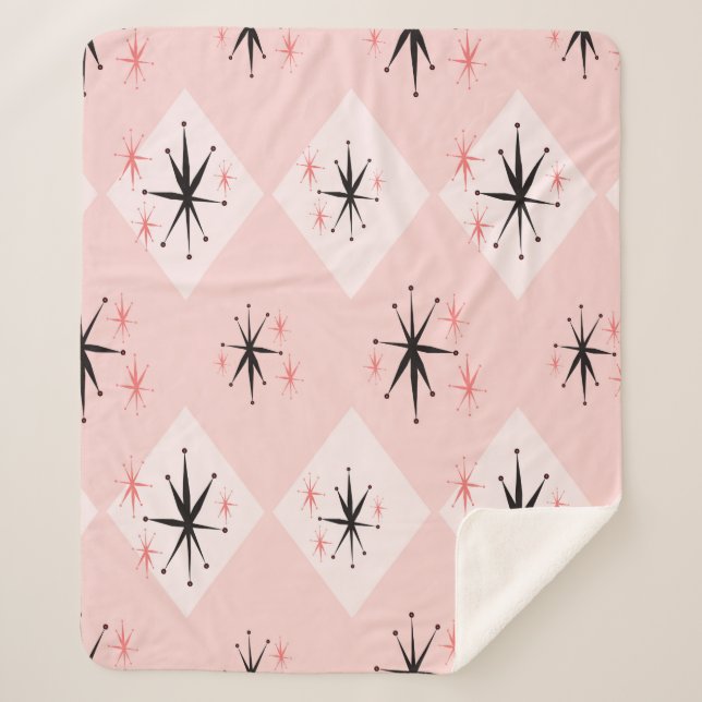 Couverture Sherpa Motif sans soudure à l'ère atomique inspiré de  (Devant)