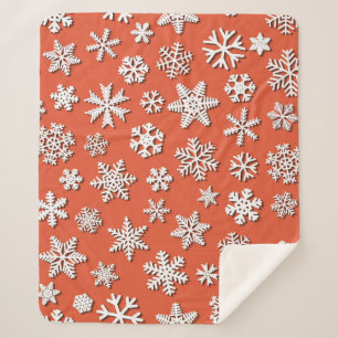 Couverture Sherpa Motif sans soudure de Noël de flocons de neige ave