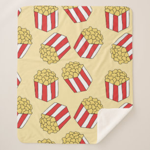 Couverture Sherpa Motif sans soudure Popcorn. Vintage main dessinée
