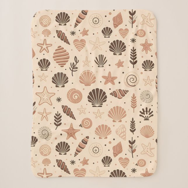 Couverture Sherpa Motif Seashell (Devant)