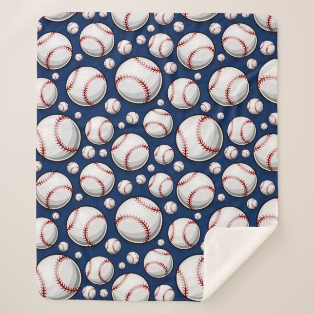 Couverture Sherpa Motif sportif de baseball (Devant)