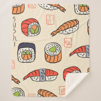 Couverture Sherpa motif sushi transparent