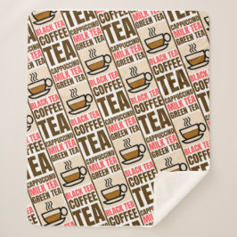 Couverture Sherpa MOTIF THÉ CAFÉ, Sherpa Blanket
