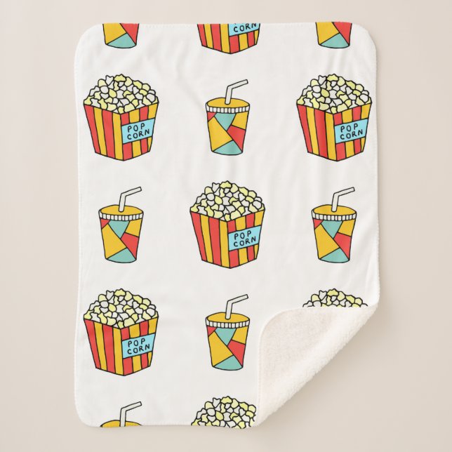 Couverture Sherpa Motif transparent et lumineux avec nourriture pour (Devant)