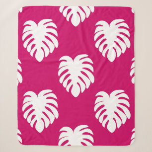 Couverture Sherpa Motif transparent tropical avec monstère. art, dos