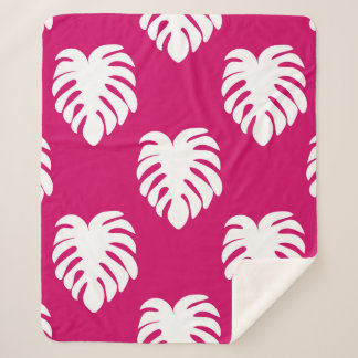 Couverture Sherpa Motif transparent tropical avec monstère. art, dos