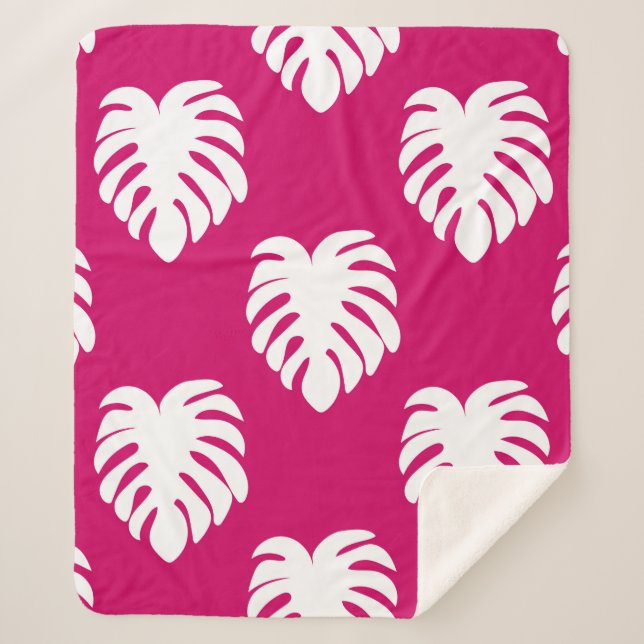 Couverture Sherpa Motif transparent tropical avec monstère. art, dos (Devant)